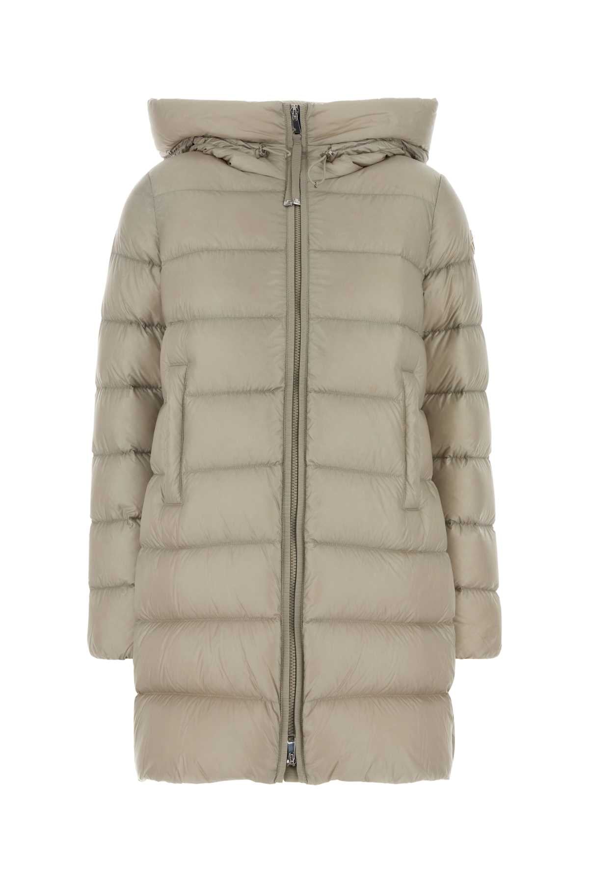 Long Down Jacket — Beige