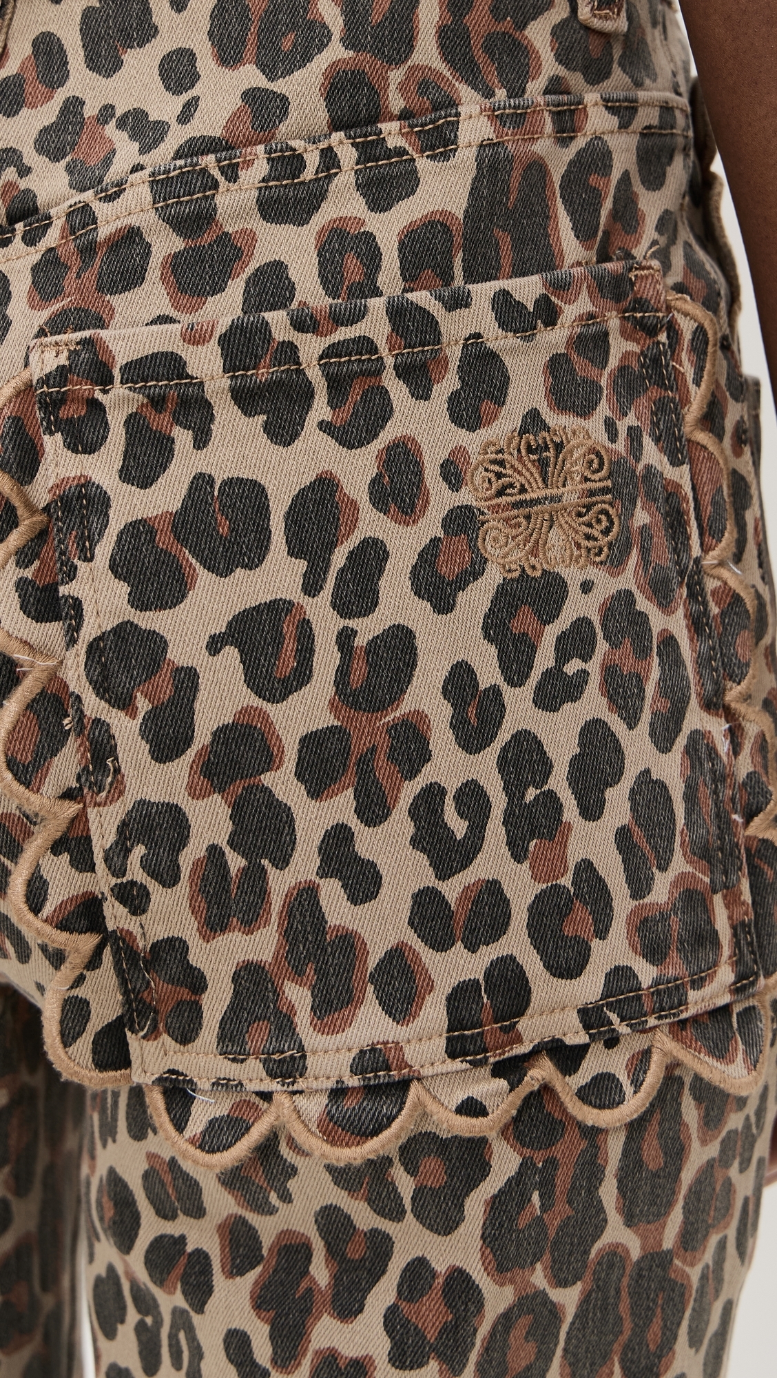 Leopard Lucia Scallop Detail Jeans Leopard