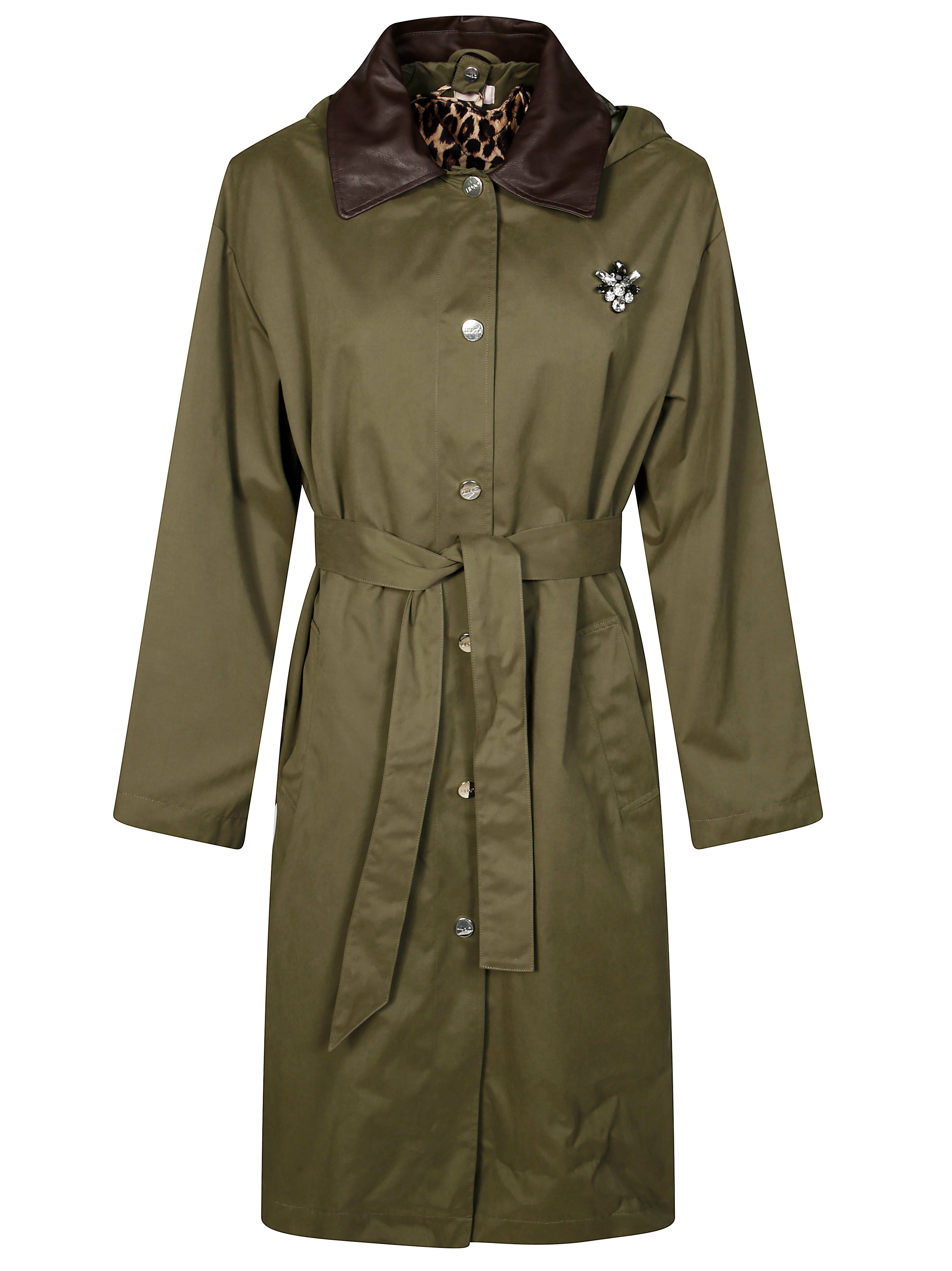 Women's Mini Animal Print Military Trench Coat