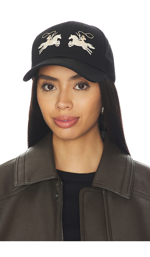 Understated Leather x REVOLVE Logo Embroidered Baseball Hat in Black