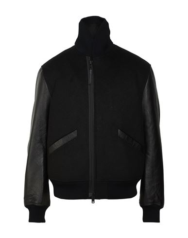 Man Jacket Black Size L Polyester, Wool