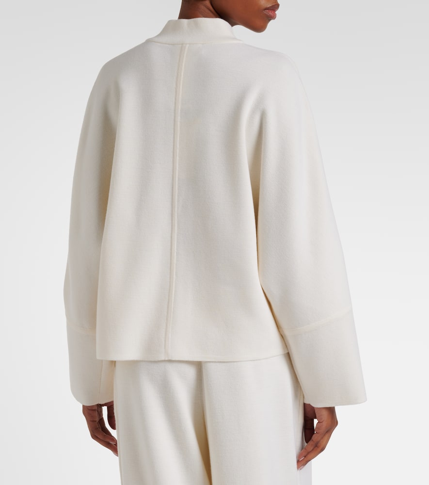Wool zip-up cardigan