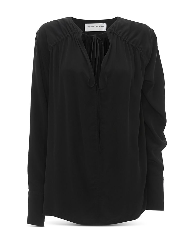 Gathered-detail blouse - Black