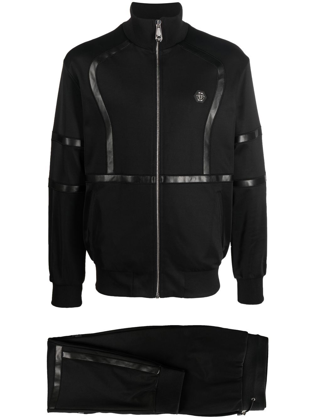 Logo-patch track suit - Black