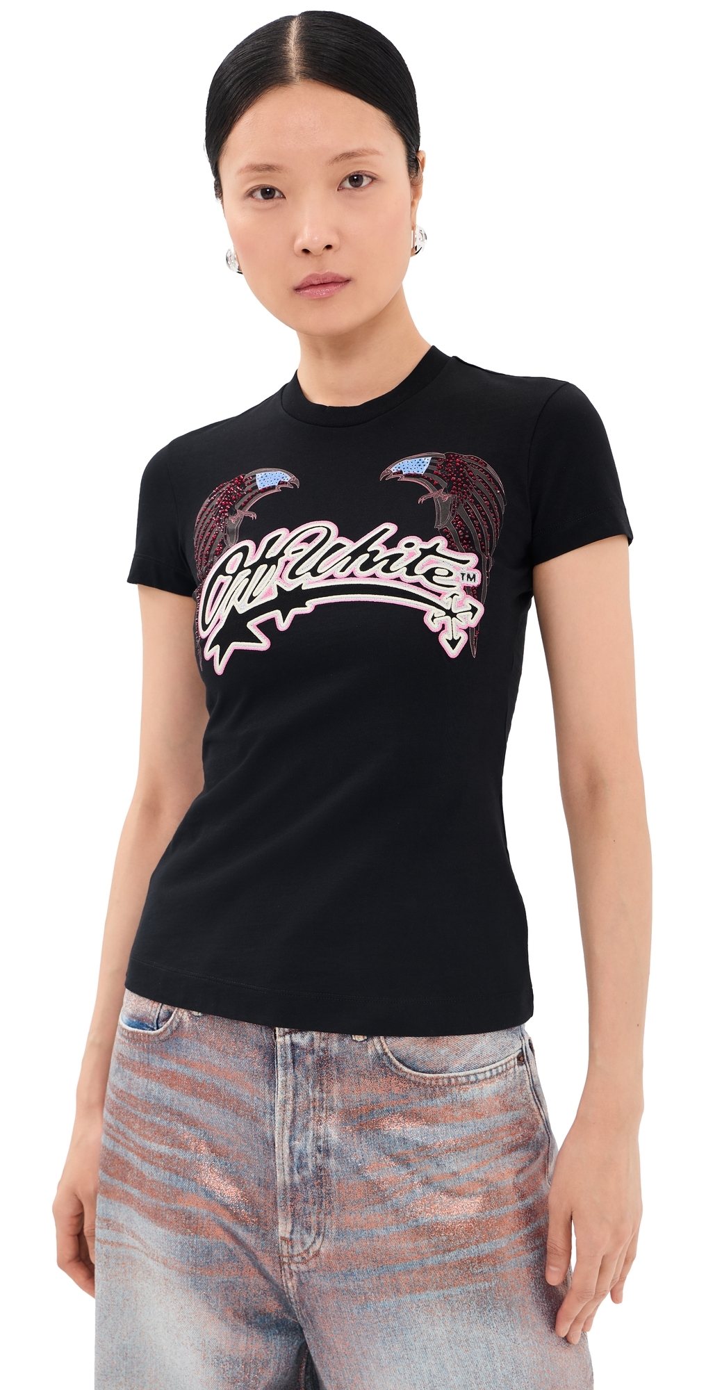 Swarovski Double Eagle Slim Tee Black