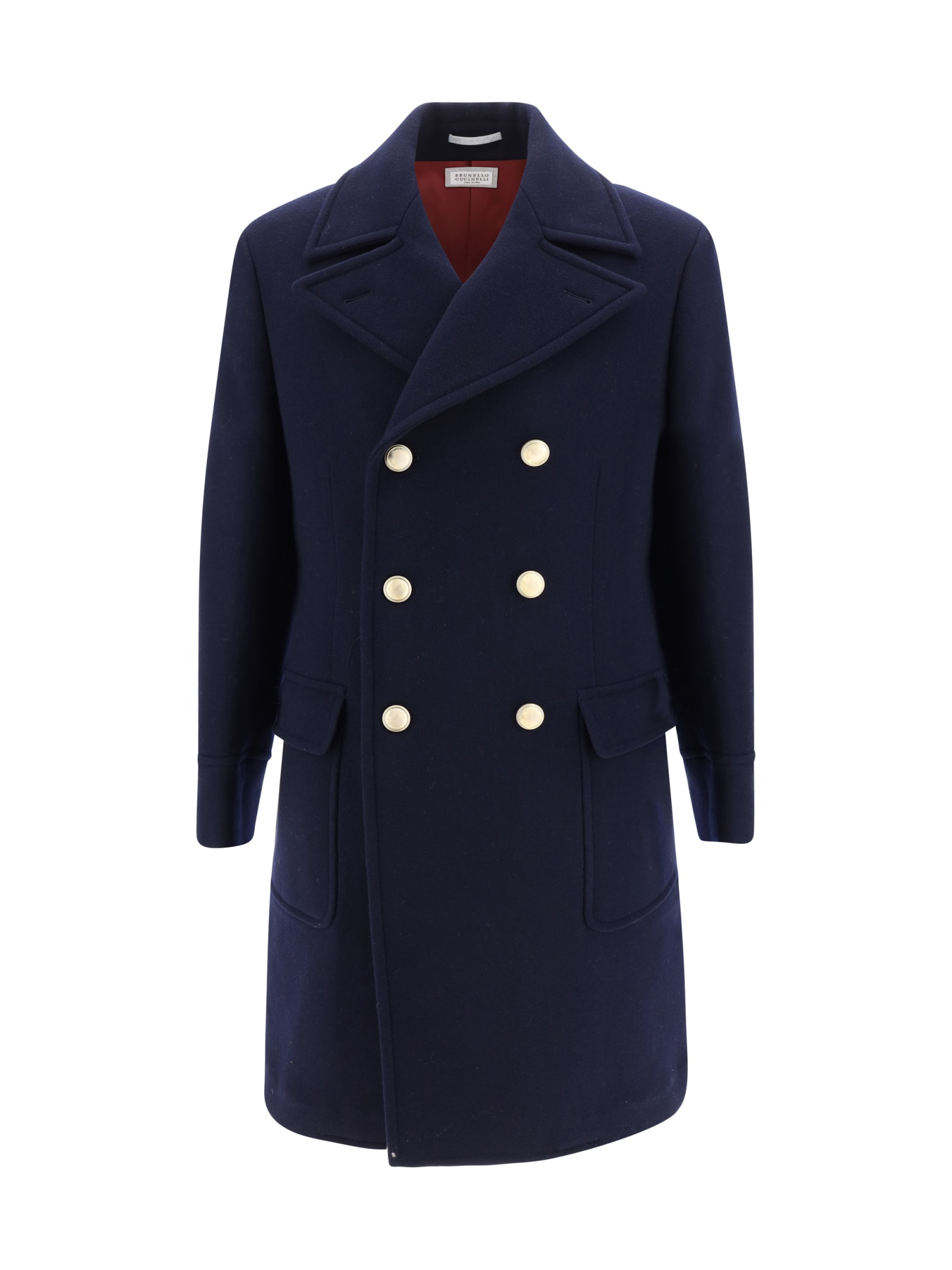 Button-down double-breasted coat - Blue