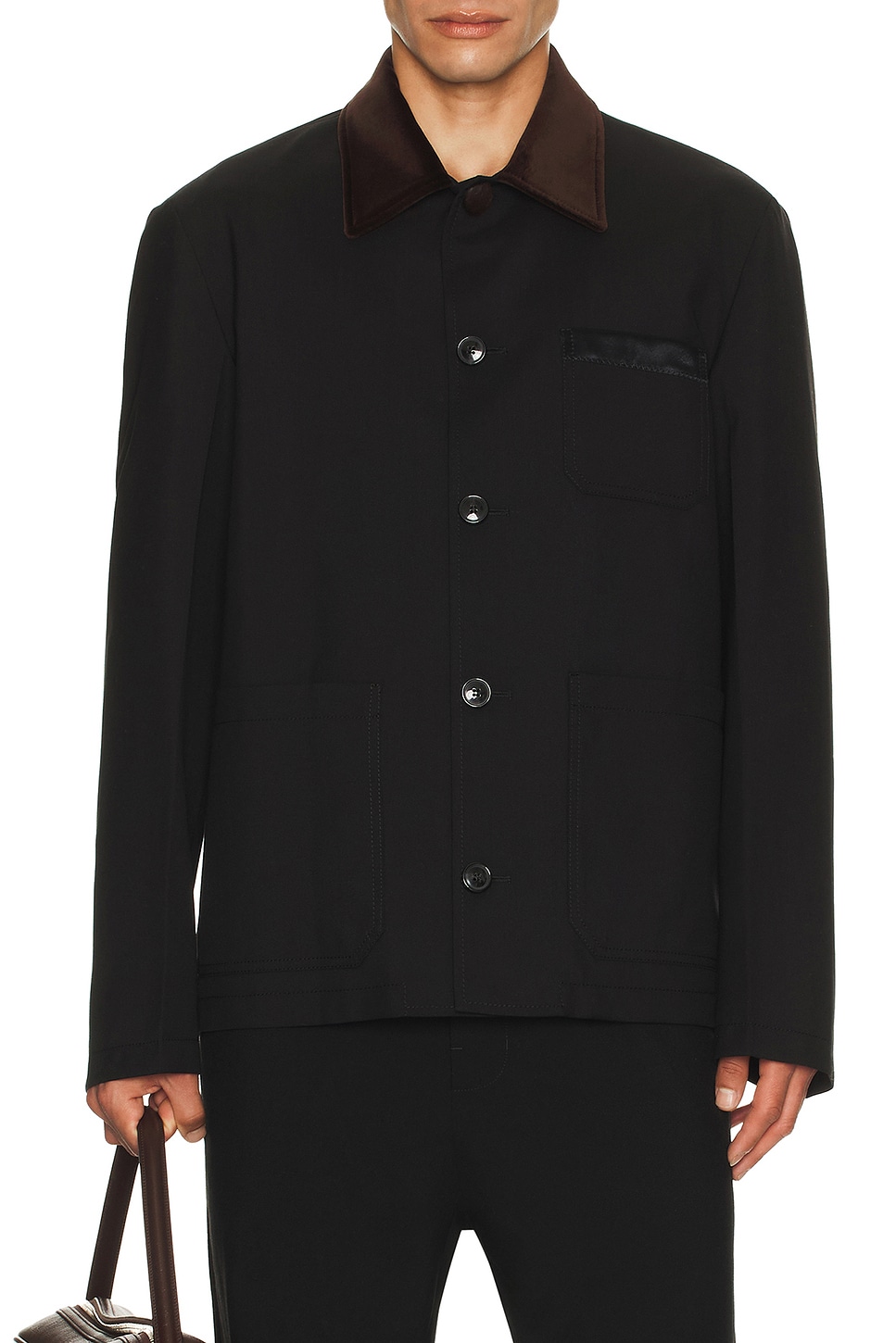 Marni Shirt Jacket in Black - Black. 52 also