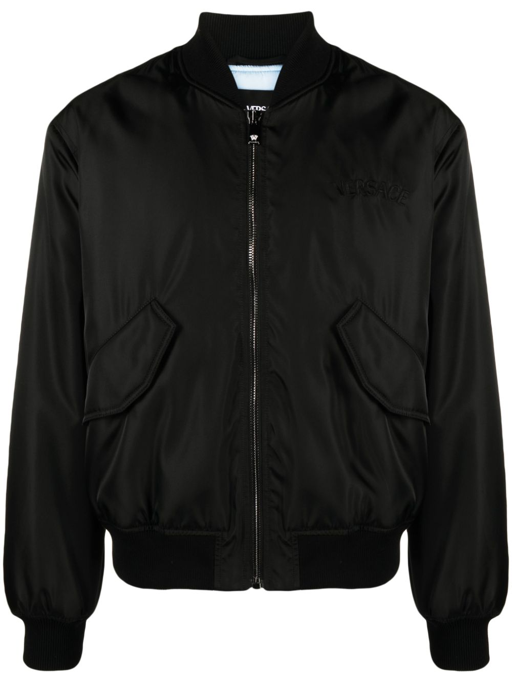 Logo-embroidered bomber jacket - Black