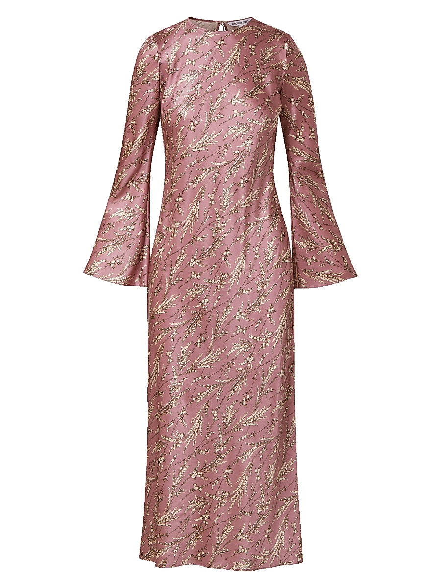 Women's Gemma Floral Silk-Blend Midi-Dress - Orchid Haze Multi