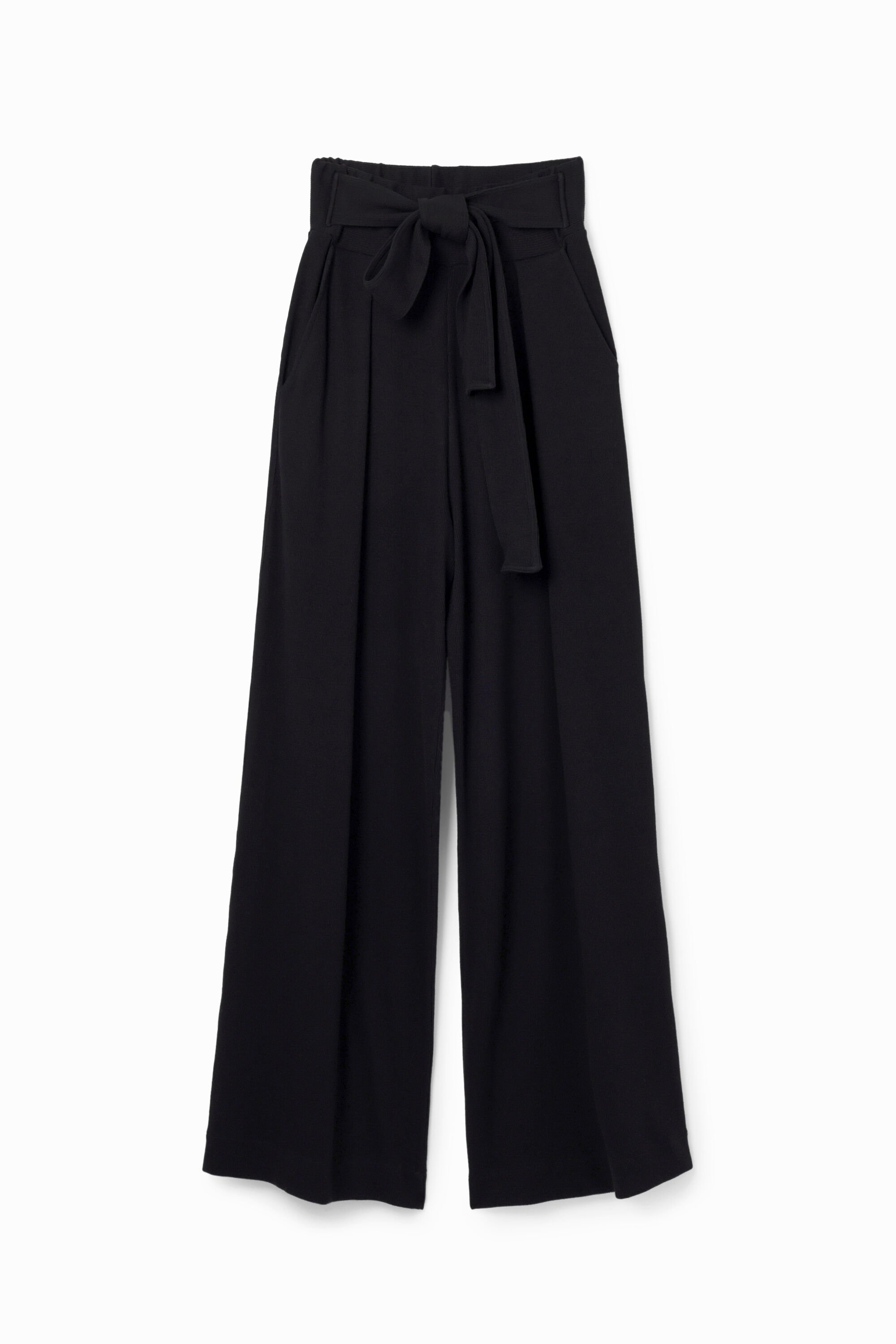 Wide-leg knit trousers