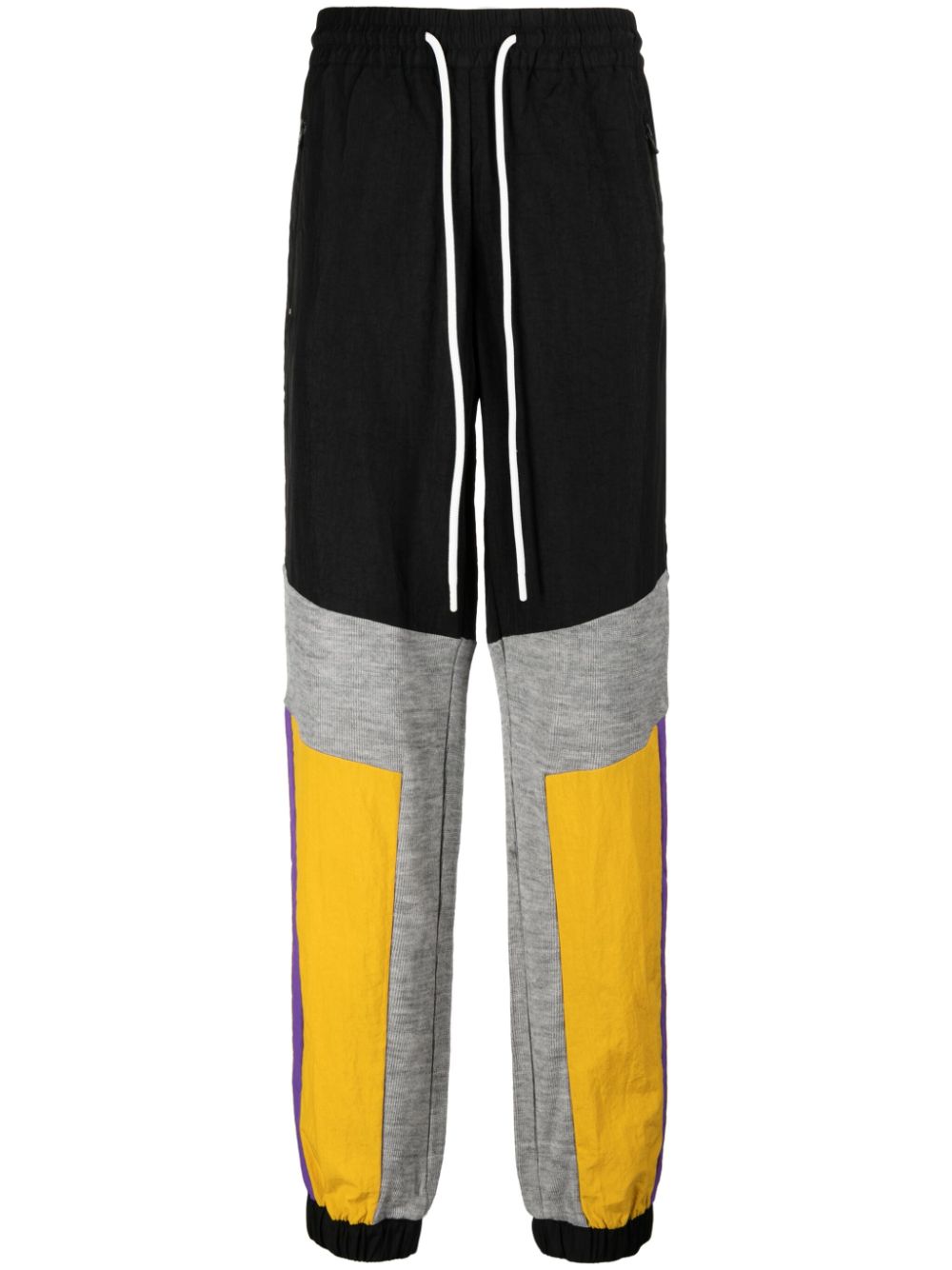 Colour-block panelled track pants - Black