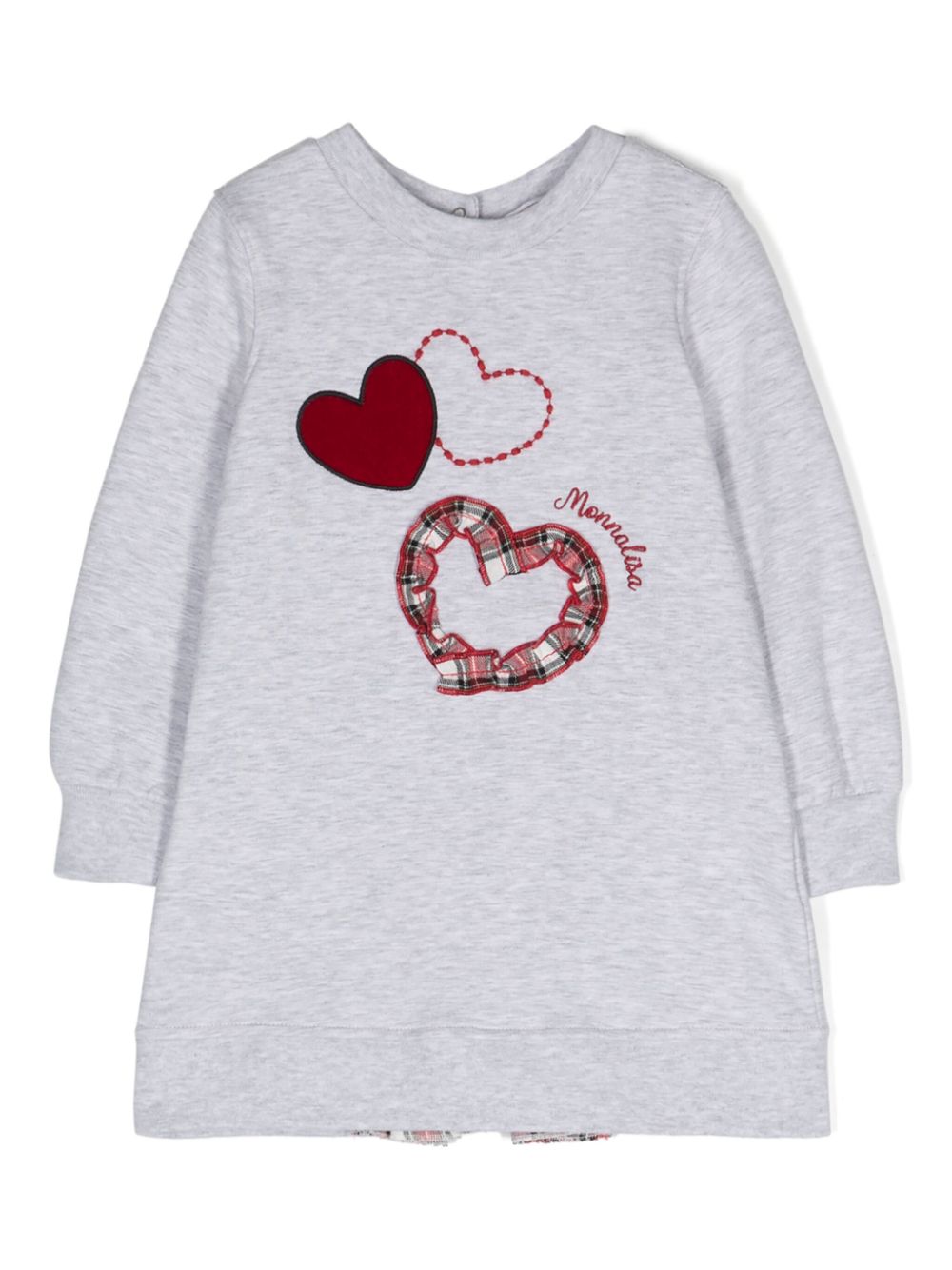 Logo-embroidered cotton jersey dress - Grey
