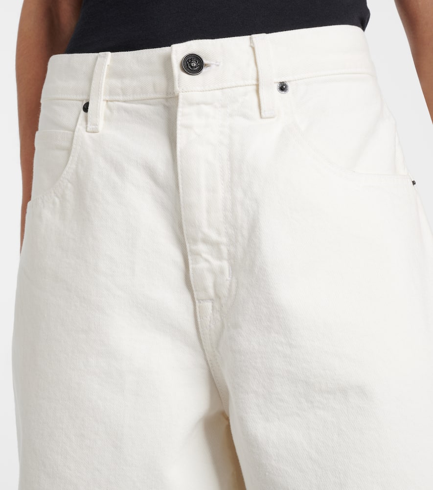 Square denim shorts