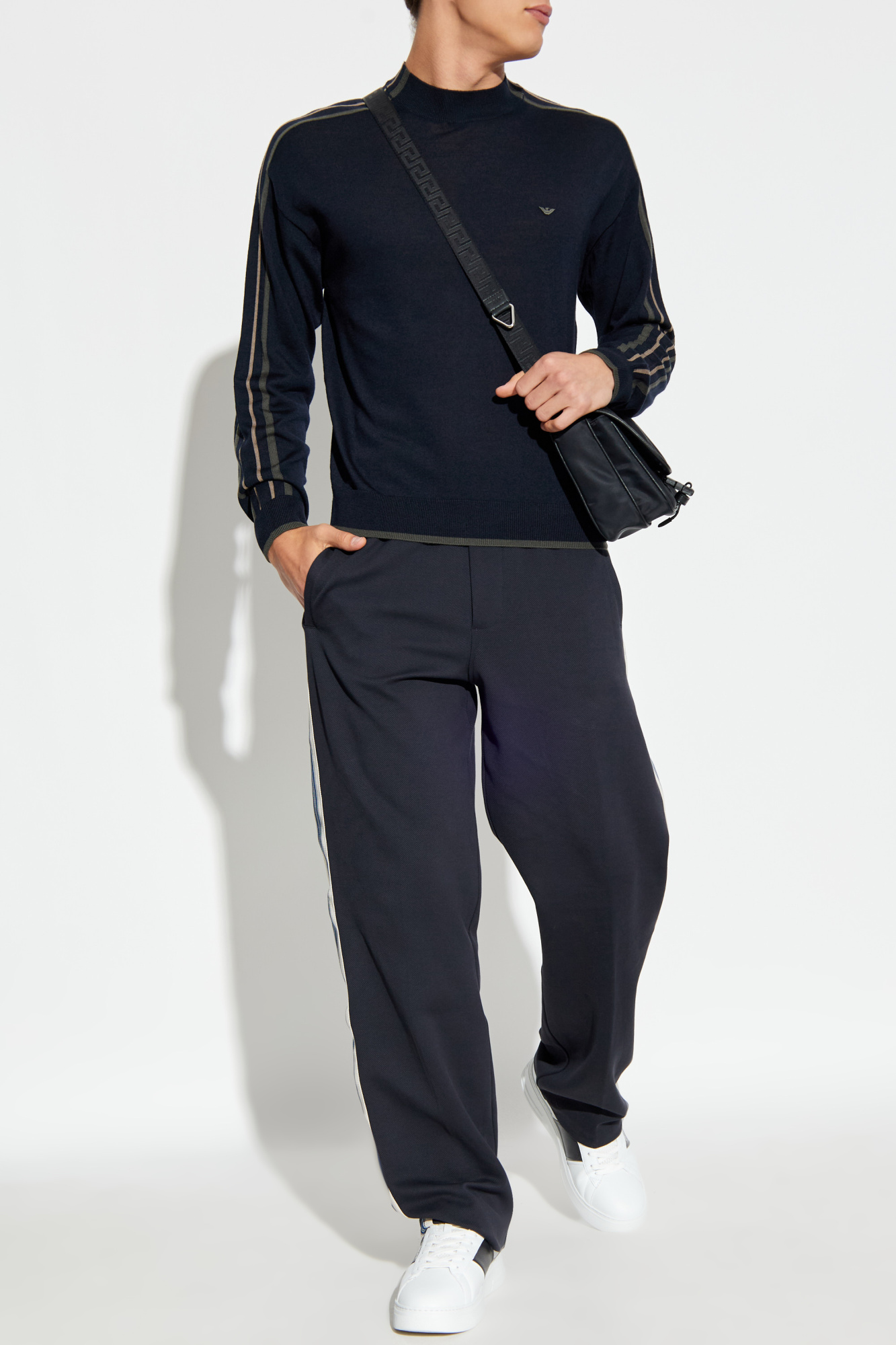 Sweater With Embroidered Logo, Men's, Black