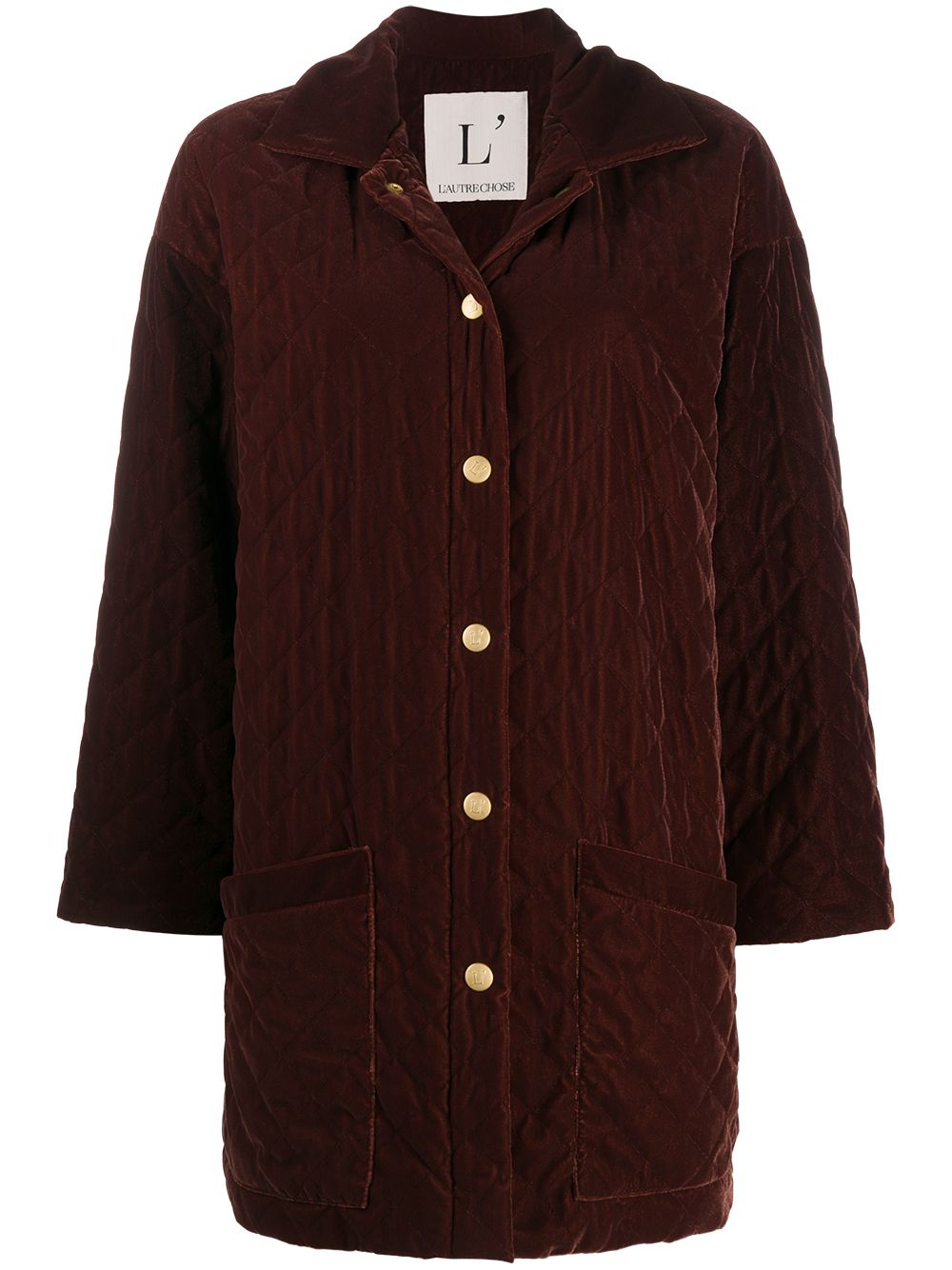 Quilted velvet jacket - Brown