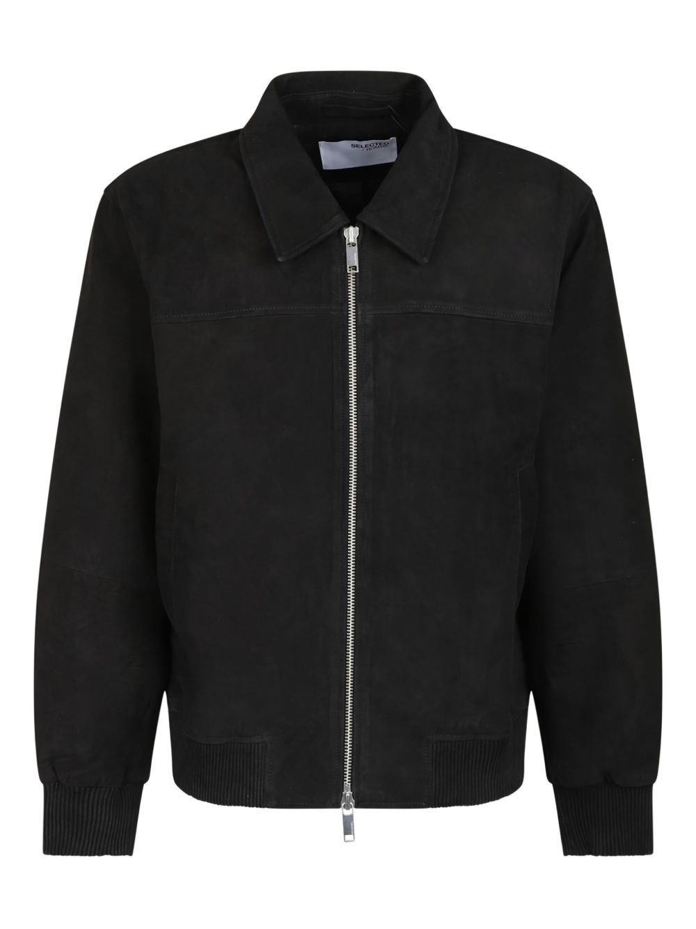 Selected Femme suede bomber jacket - Black