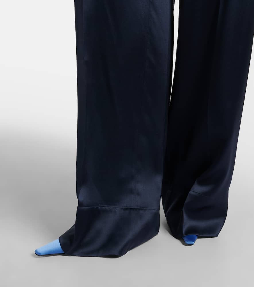 Dijon silk satin wide-leg pants
