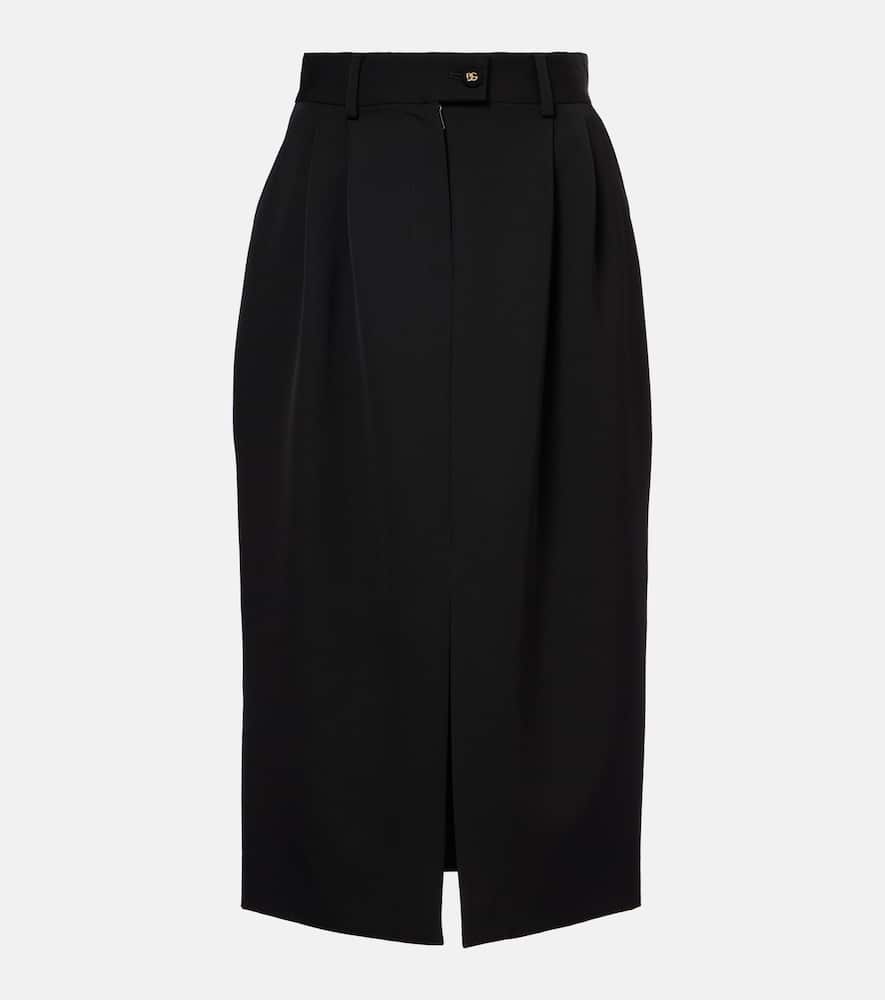 Virgin wool midi skirt