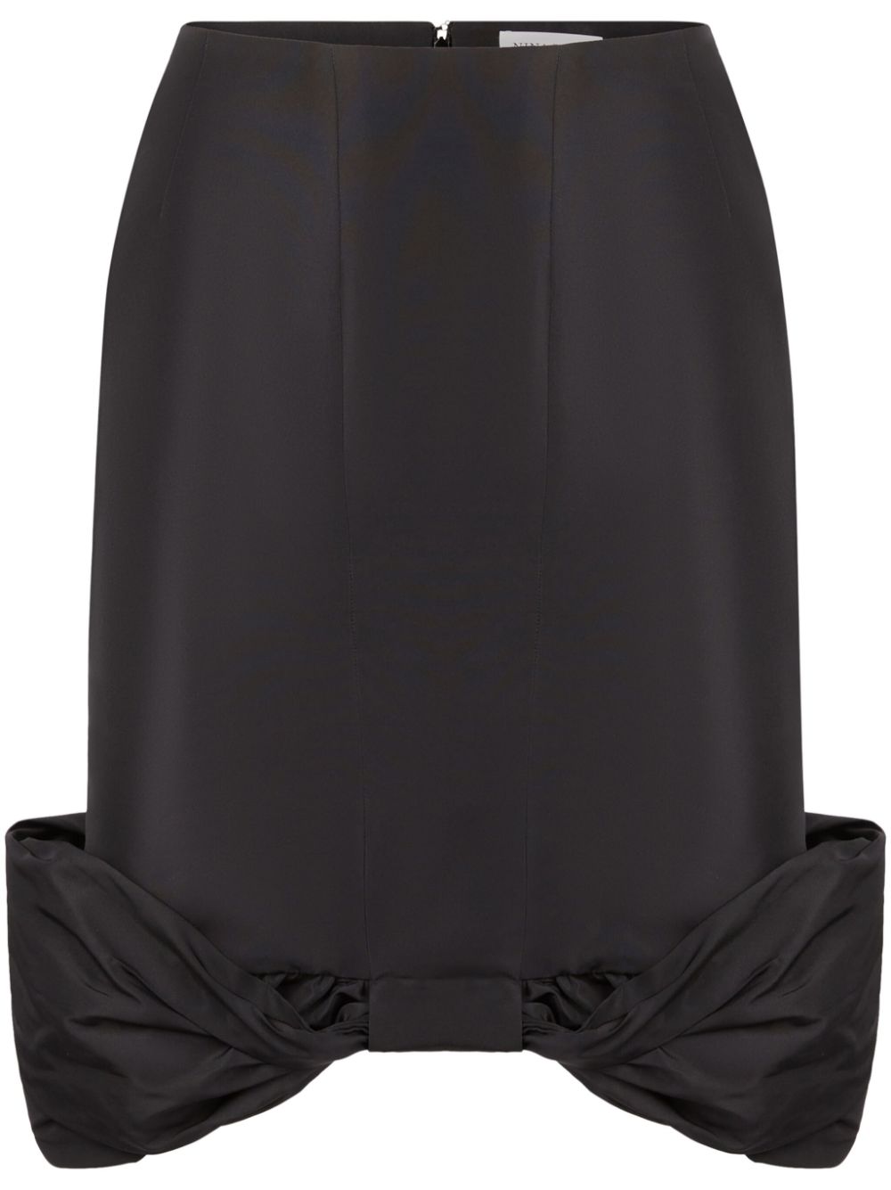 Bow detailed midi-skirt - Black