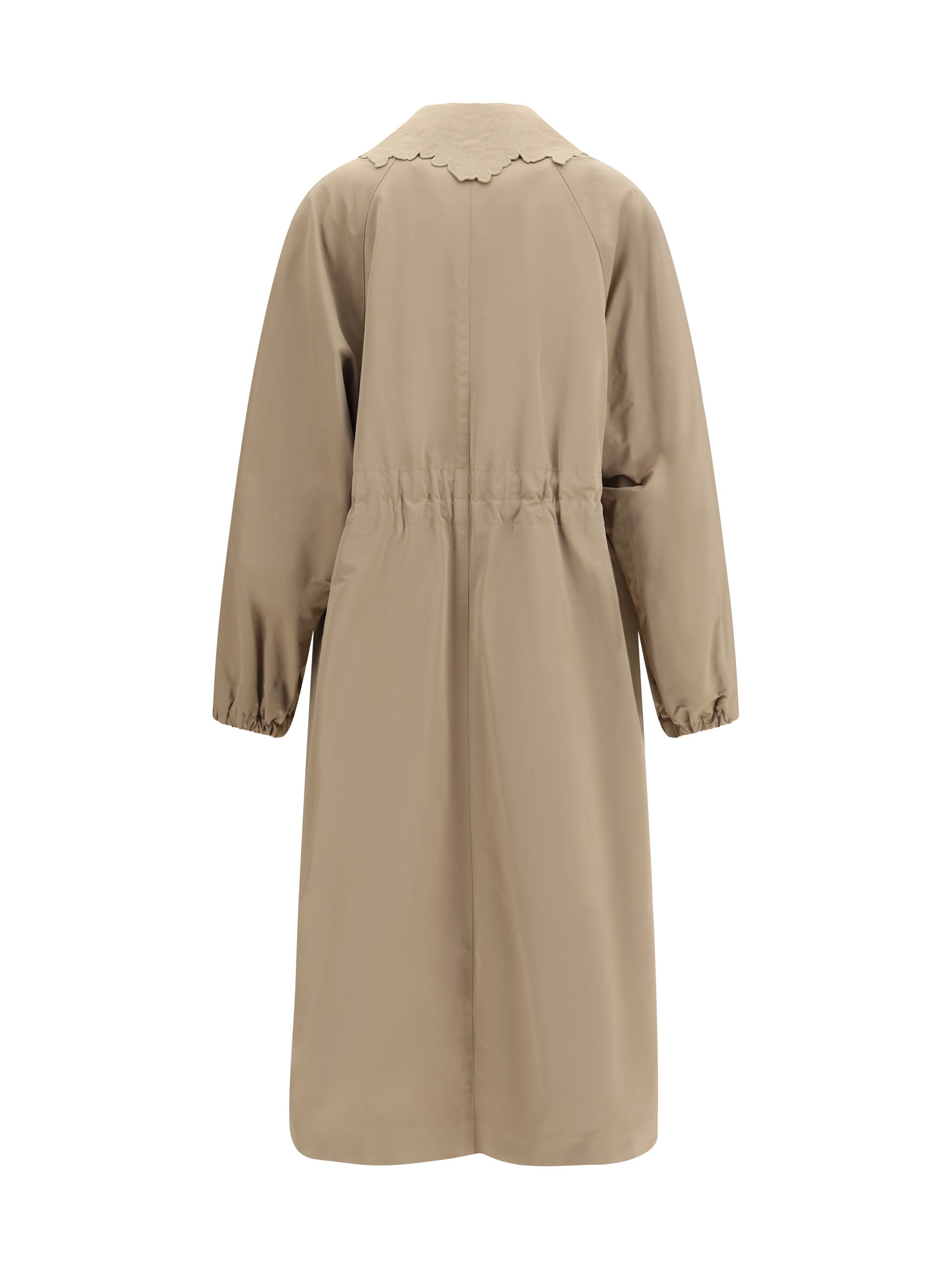 Ottoman Polyester Trench Coat — Taupe