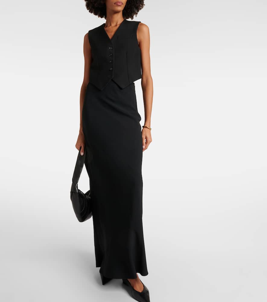 Crêpe maxi skirt