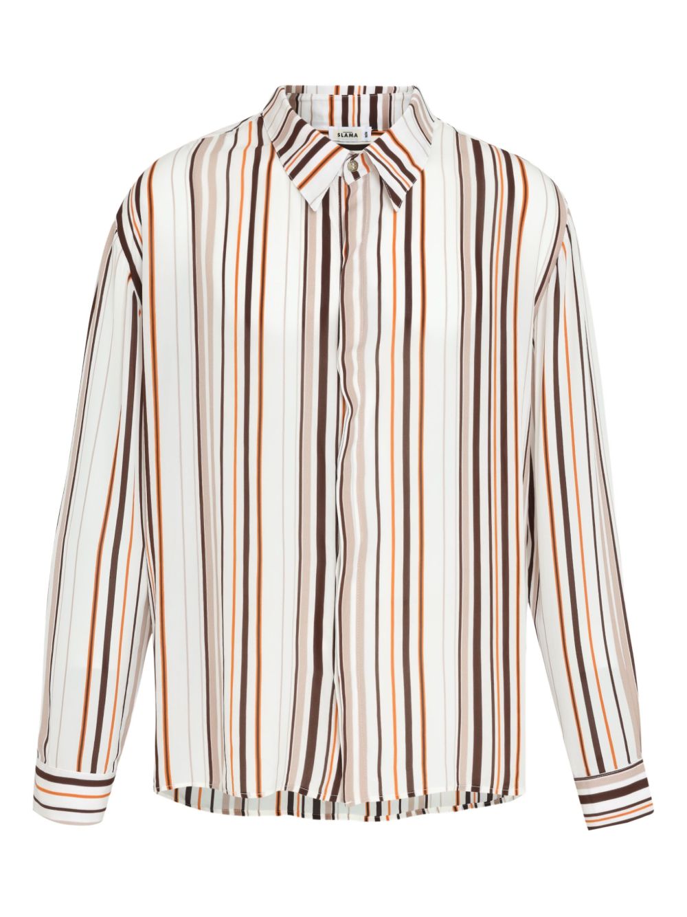 Stripe-patterned long-sleeve shirt - White