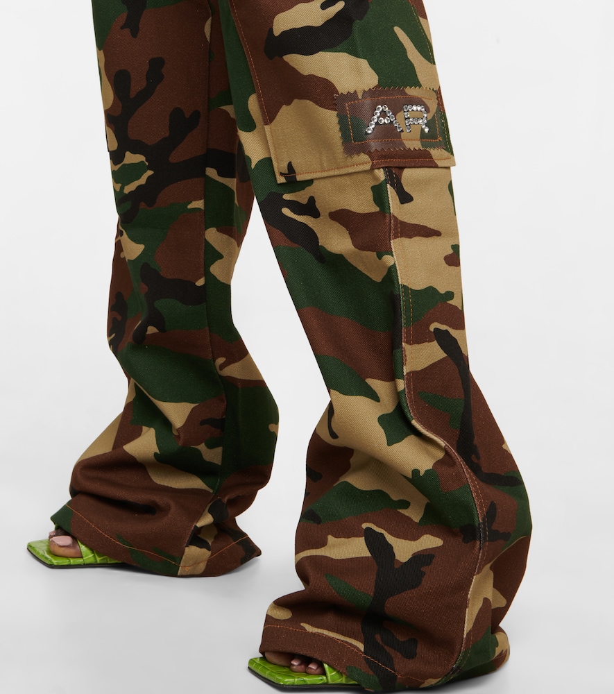 Alessandra Rich Camouflage cotton cargo pants