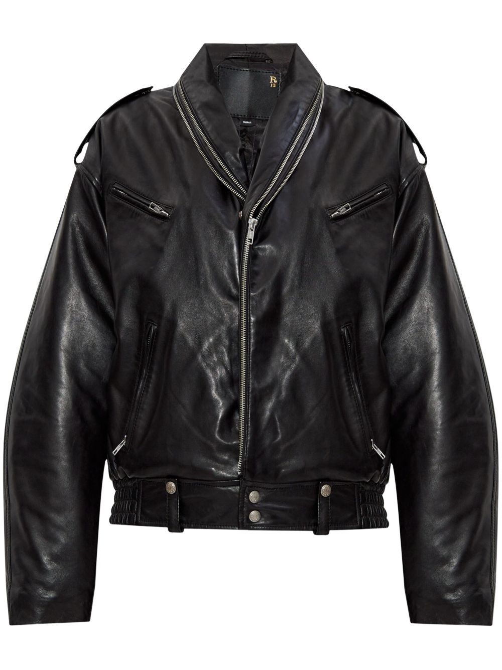 Motorcycle zip-collar jacket - Black