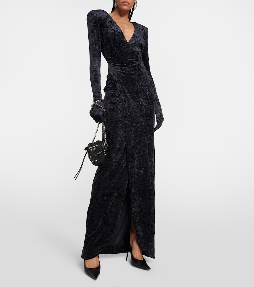 Diva gloves velvet maxi dress