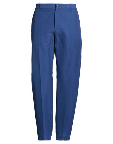 Man Pants Blue Size 34 Cotton, Linen