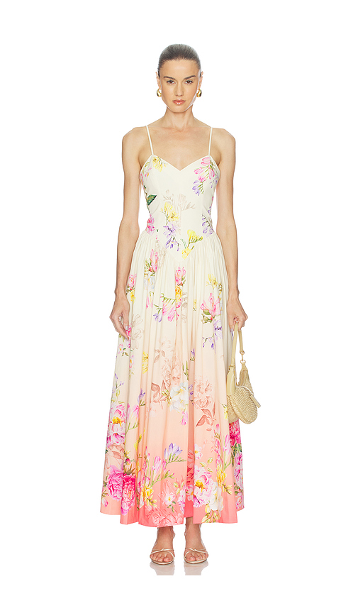 HEMANT AND NANDITA Corseted Maxi Dress in Lemon. S. Also in XS, M, L