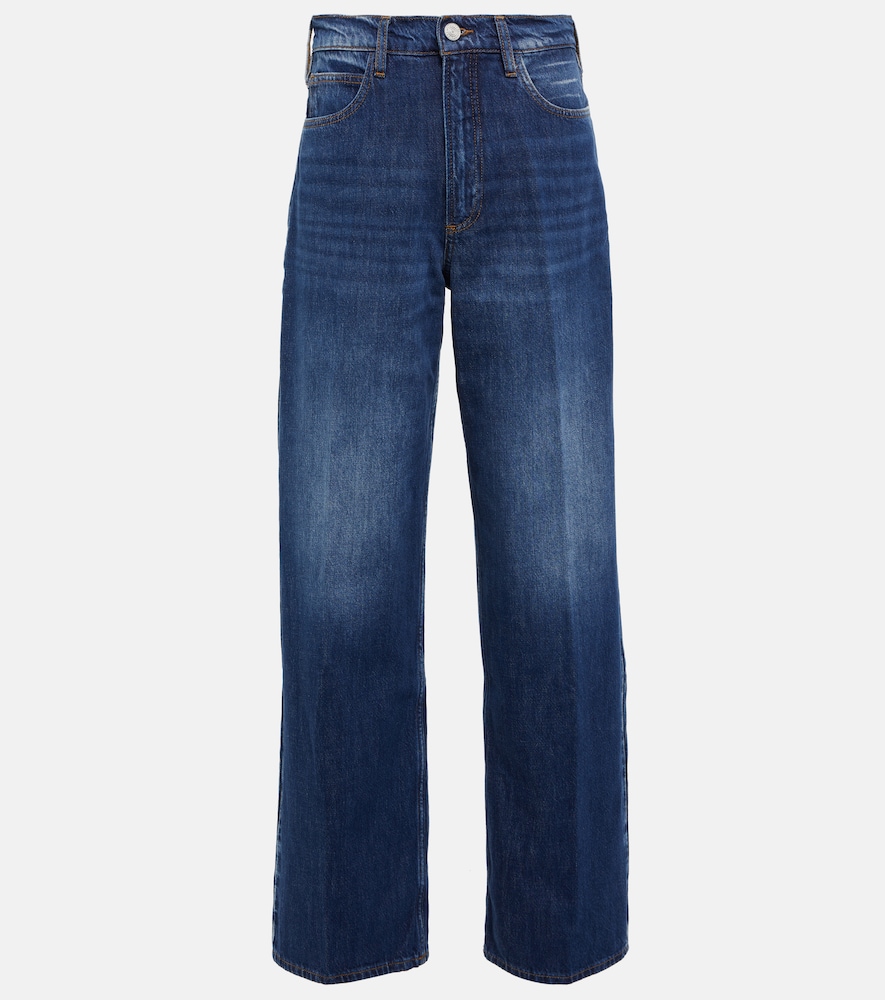 High-rise wide-leg cropped jeans