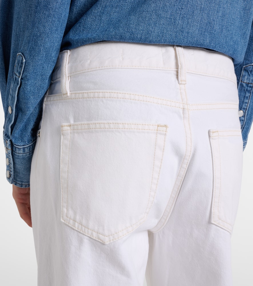 Bubble mid-rise wide-leg jeans