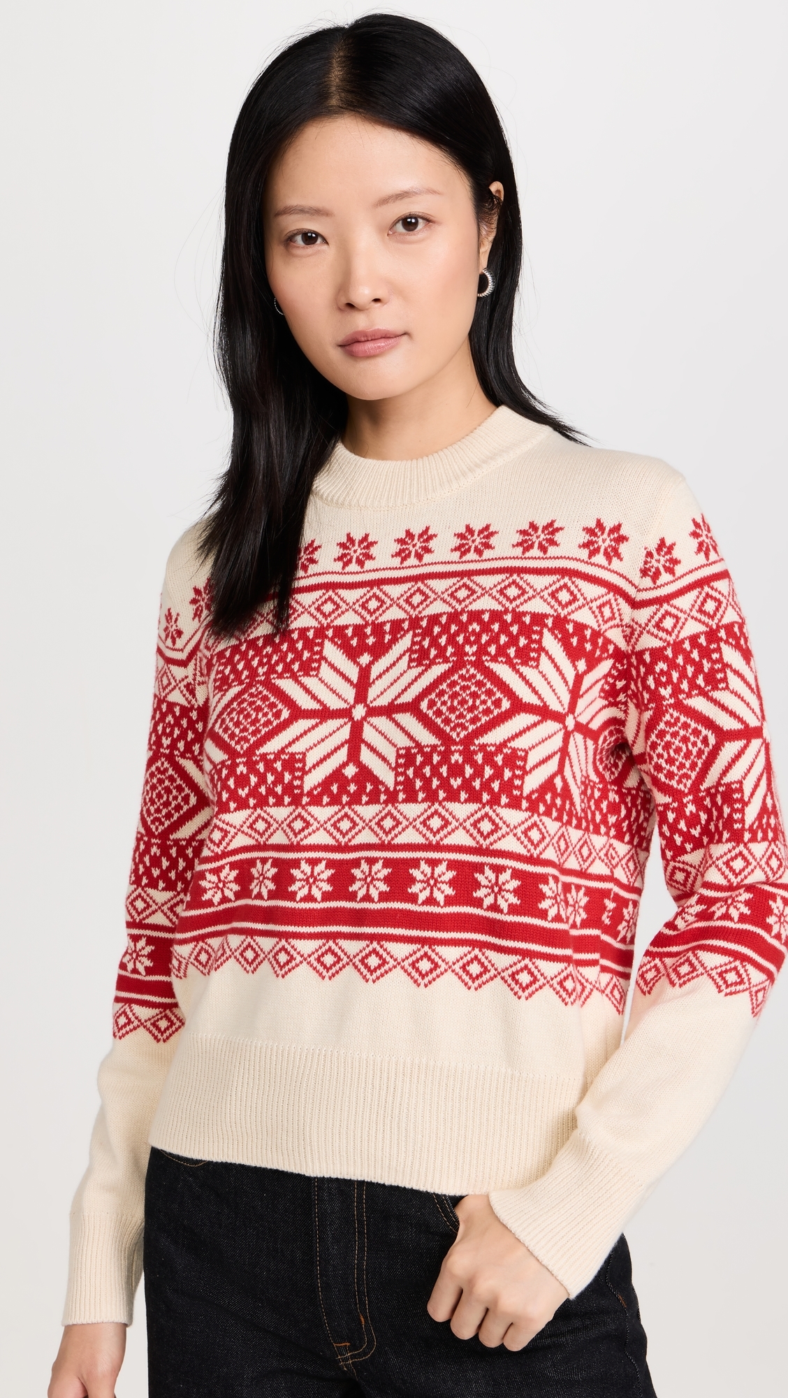 Sun Valley Crew Sweater Antique Snowflake