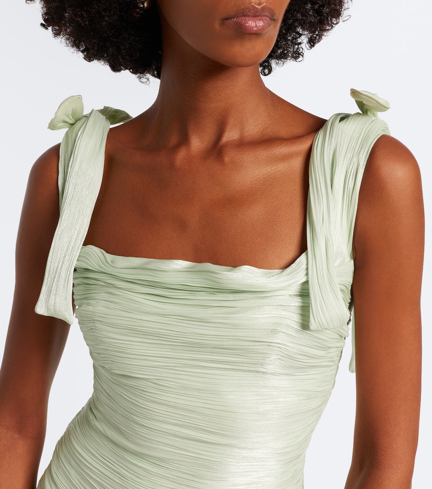 Pleated taffeta gown