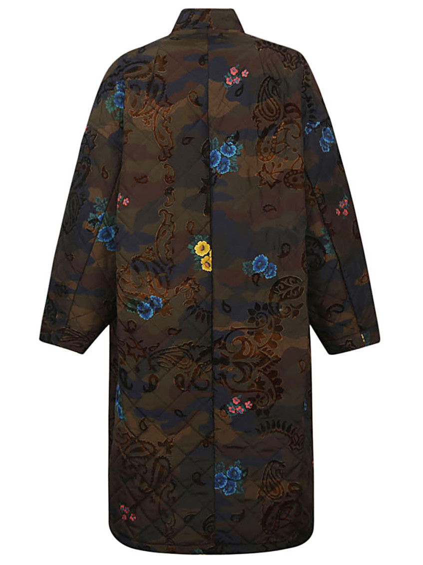 Green Petra camouflage print ovesized coat