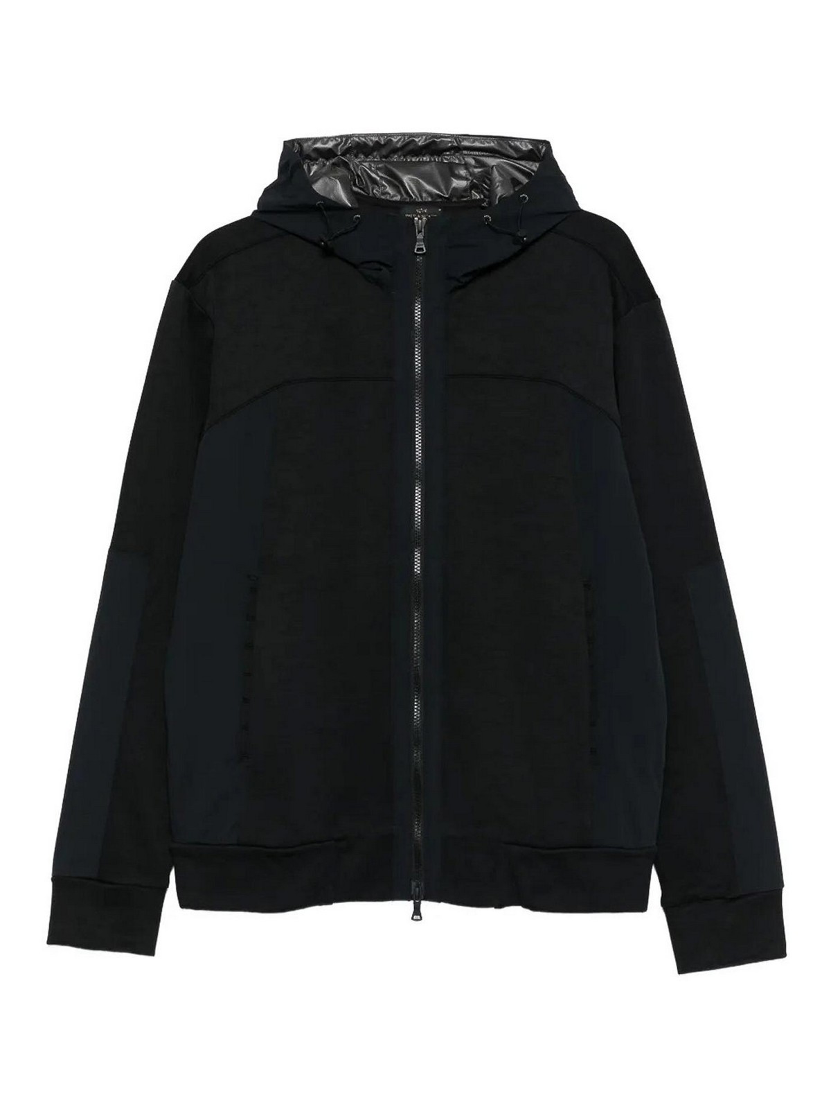 Cotton And Nylon Zip-Up Hoodie