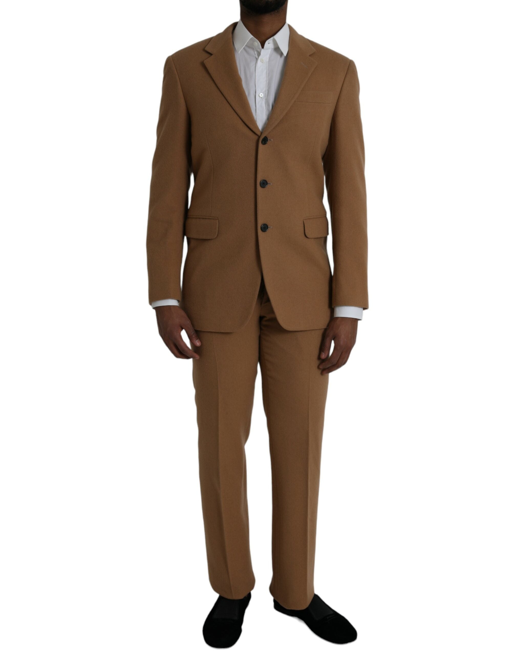 Cashmere Single-Breasted Suit — Brown