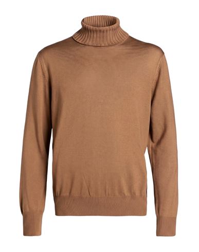 Athleisure Man Turtleneck Light brown Size 40 Virgin Wool