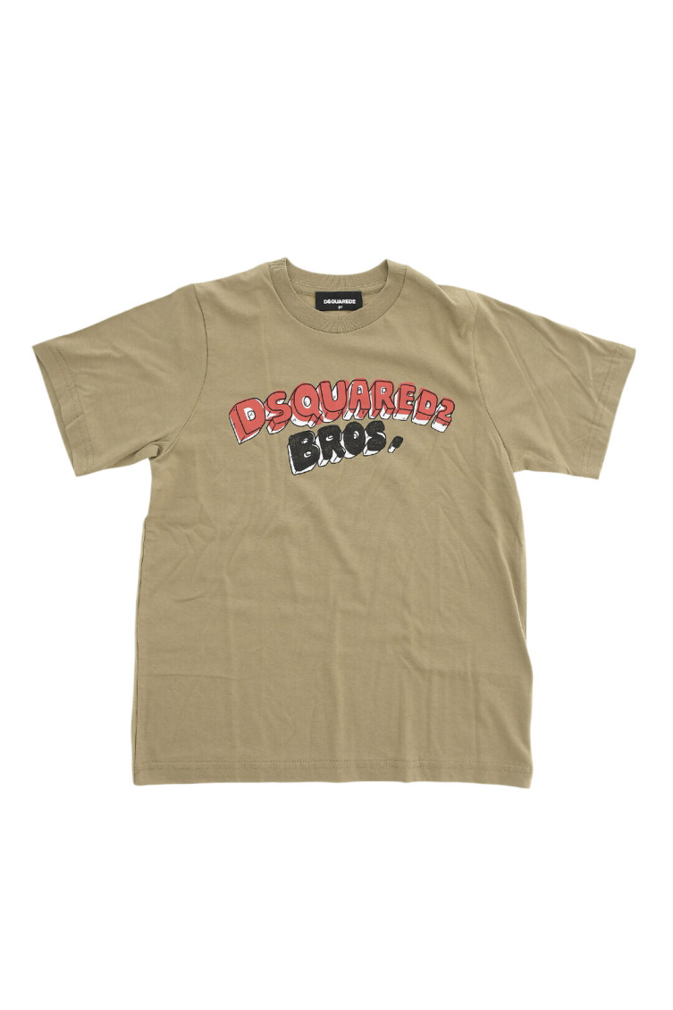Boys Beige Cotton T-Shirt