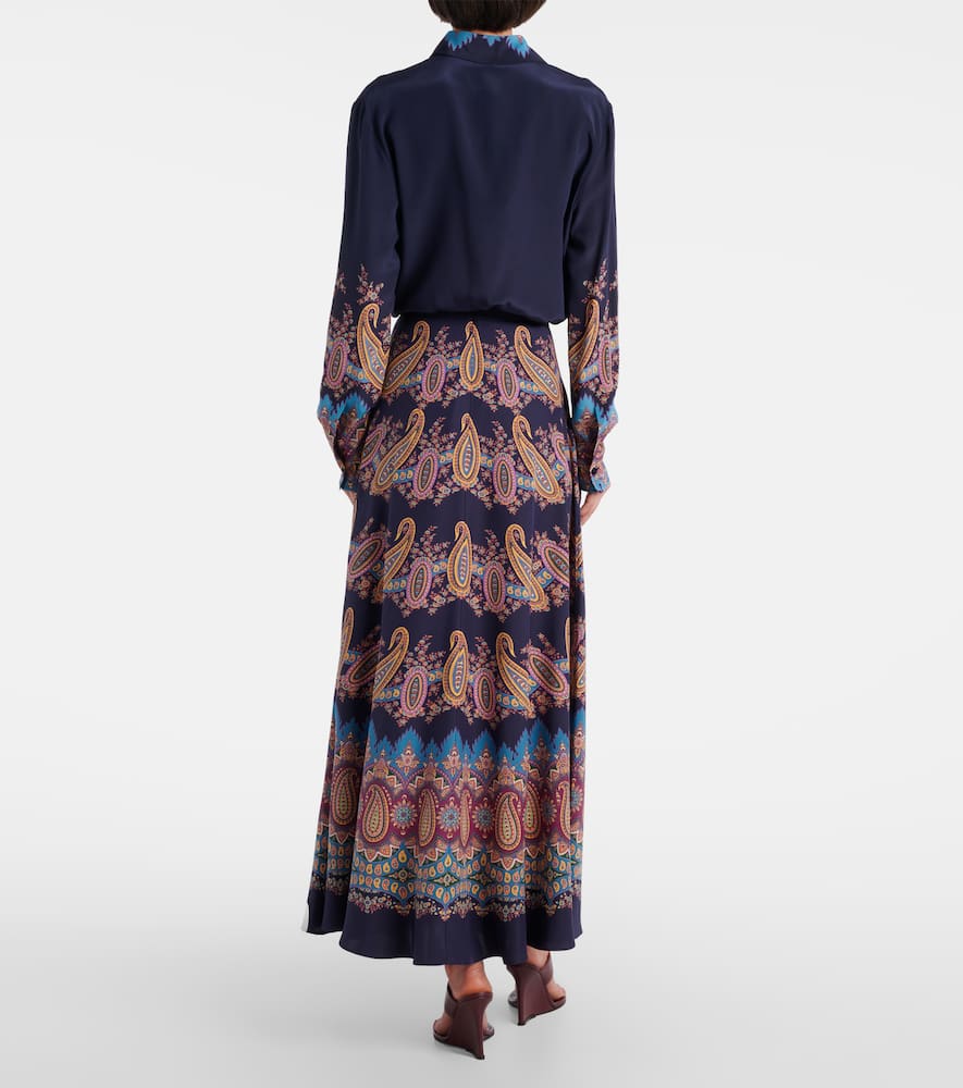 Paisley silk maxi skirt