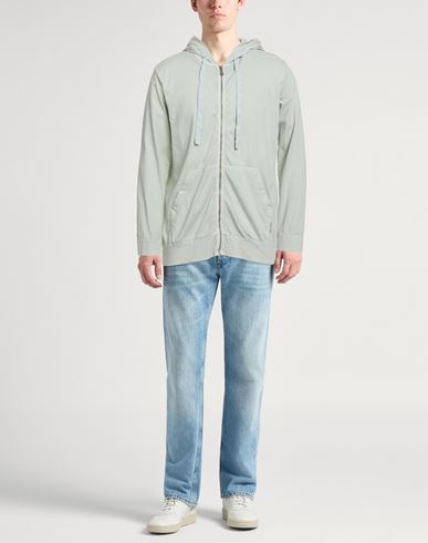Man Sweatshirt Light green Size L Cotton