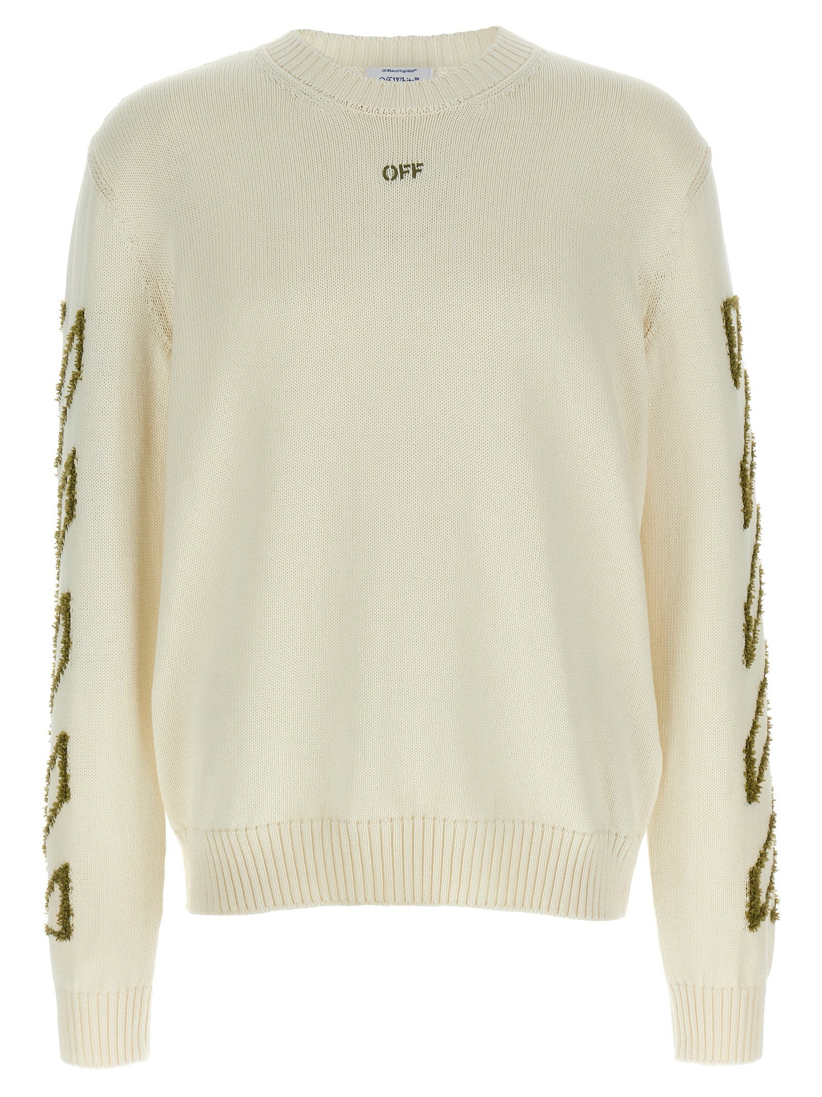 Diag Outline Knit Sweater — Cream