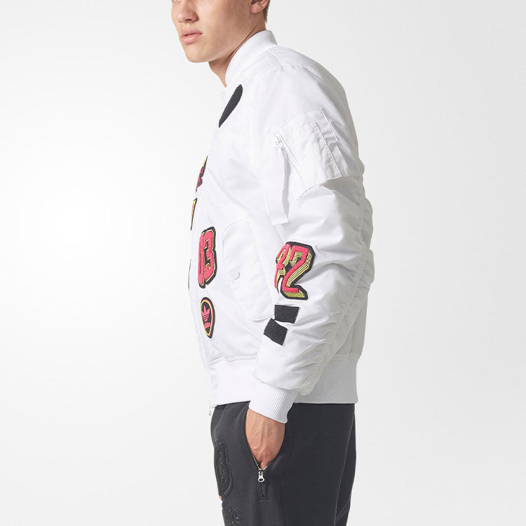 Originals Men's Logo Padded Bomber Jacket Pilot Jacket White