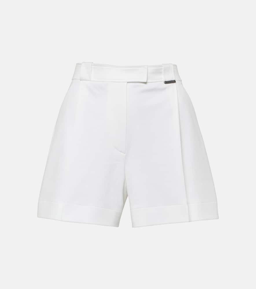 Pleated cotton shorts