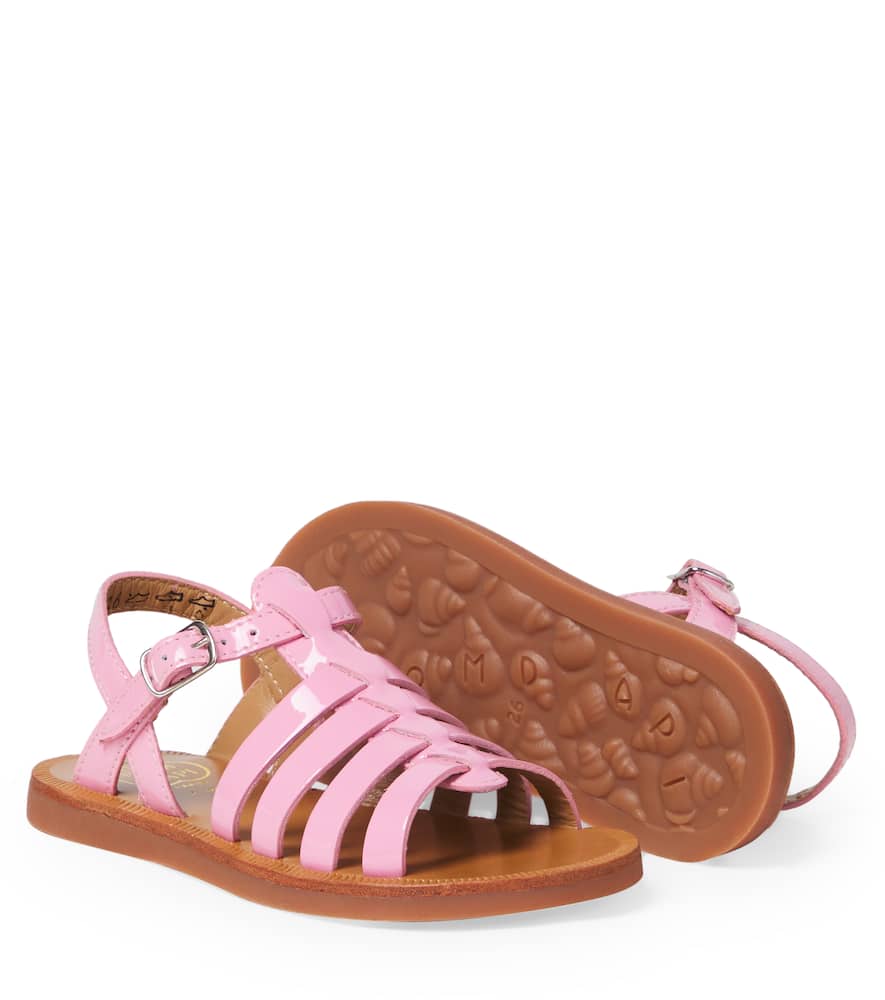 Plagette Strap patent leather sandals