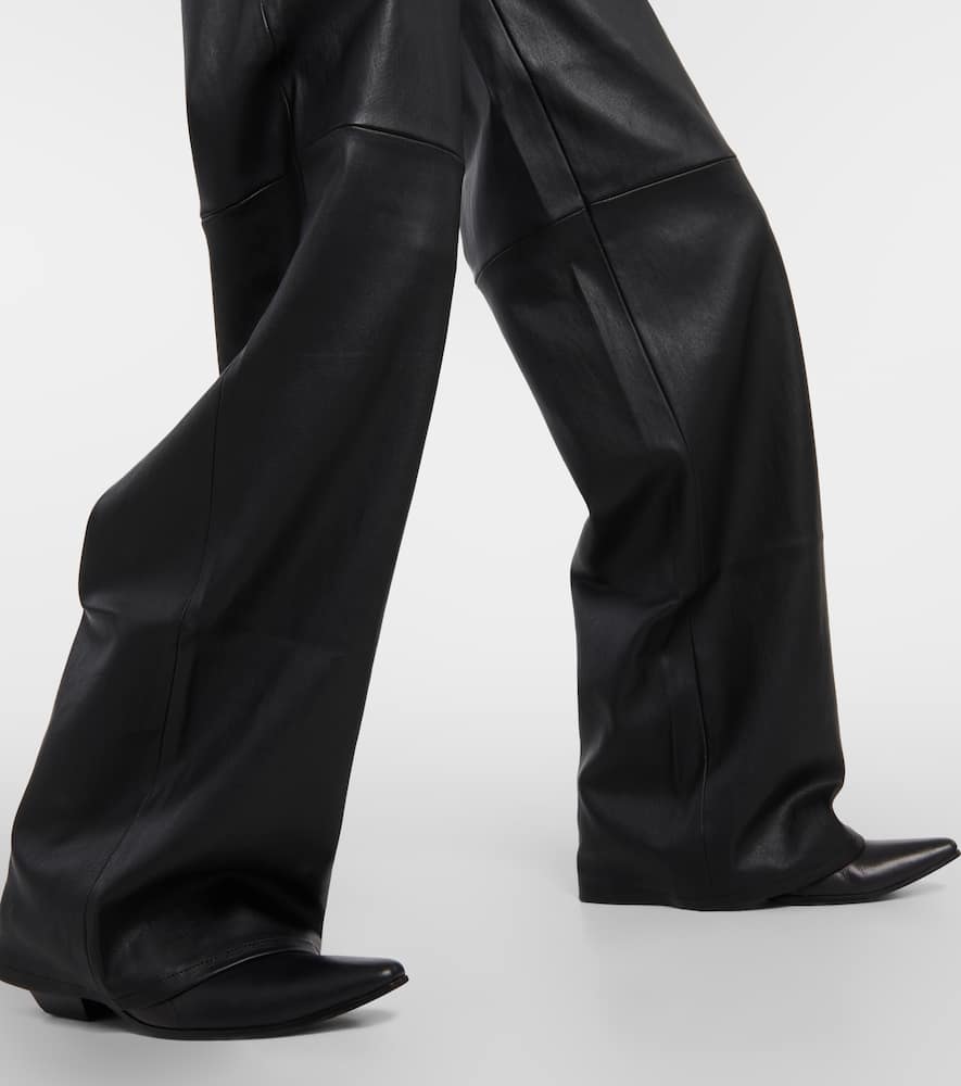 High-rise leather wide-leg pants