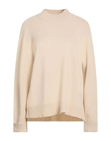 Woman Turtleneck Beige Size 6 Wool, Cashmere