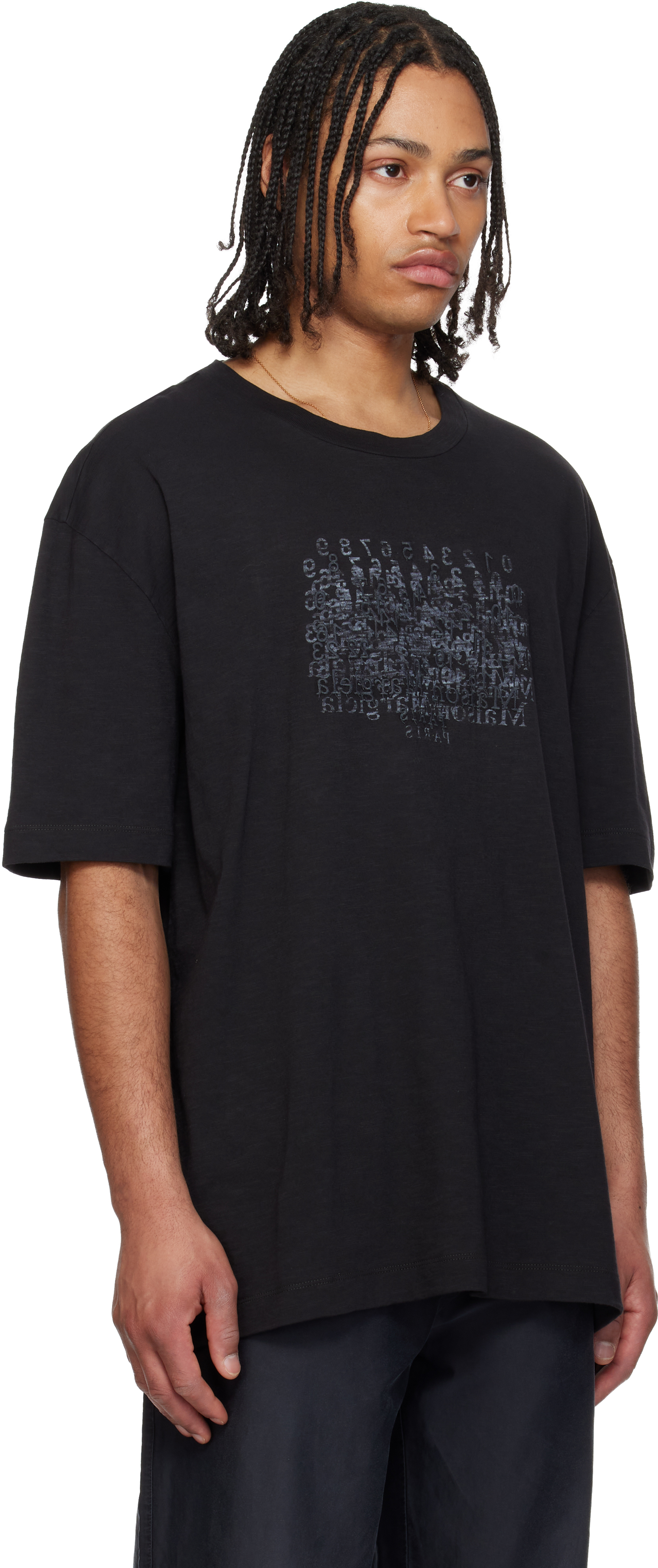 Black Cotton Numerical T-shirt