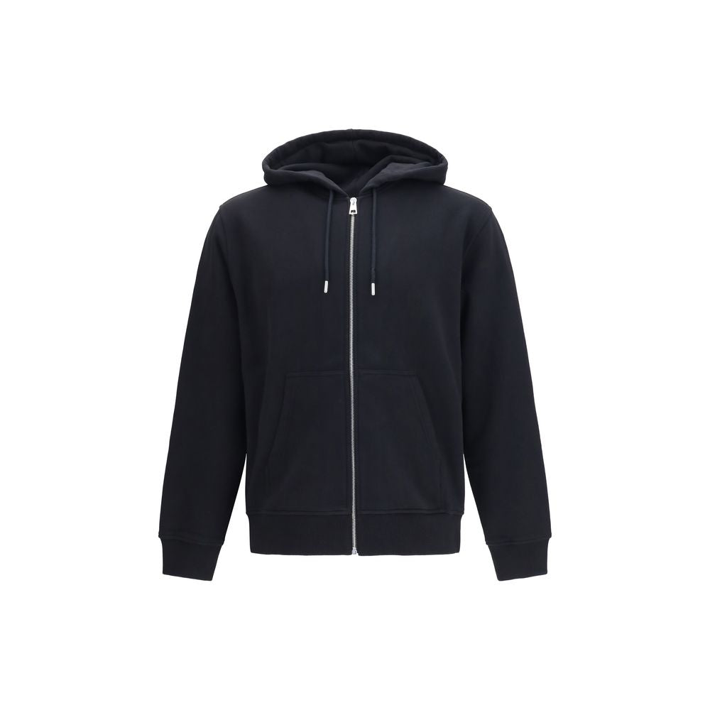 Cotton Fleece Zip Hoodie — Black